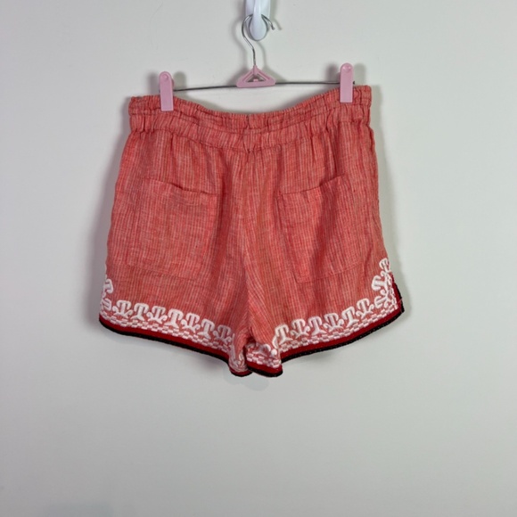 Anthropologie By Anthropologie Beach Comber Linen Embroidered High Rise Shorts - Picture 3 of 6